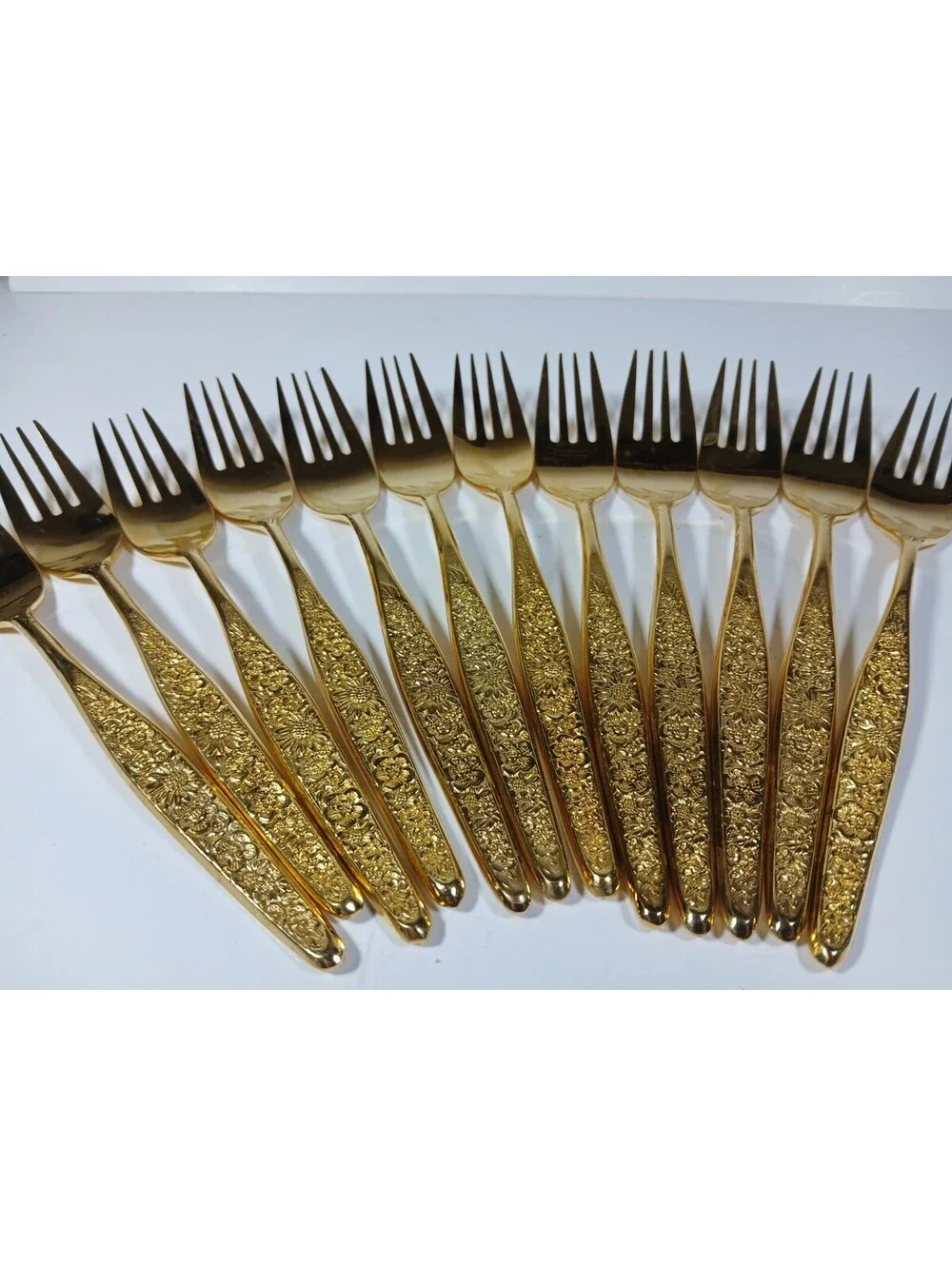 Vtg Present VIP 24K Gold Electroplate Flatware 54 pieces Setting for 12 